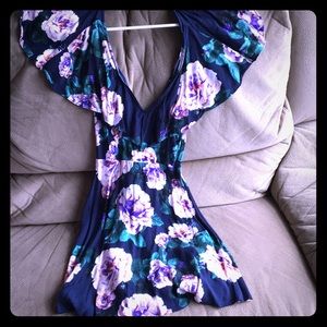 Floral dress (open back)